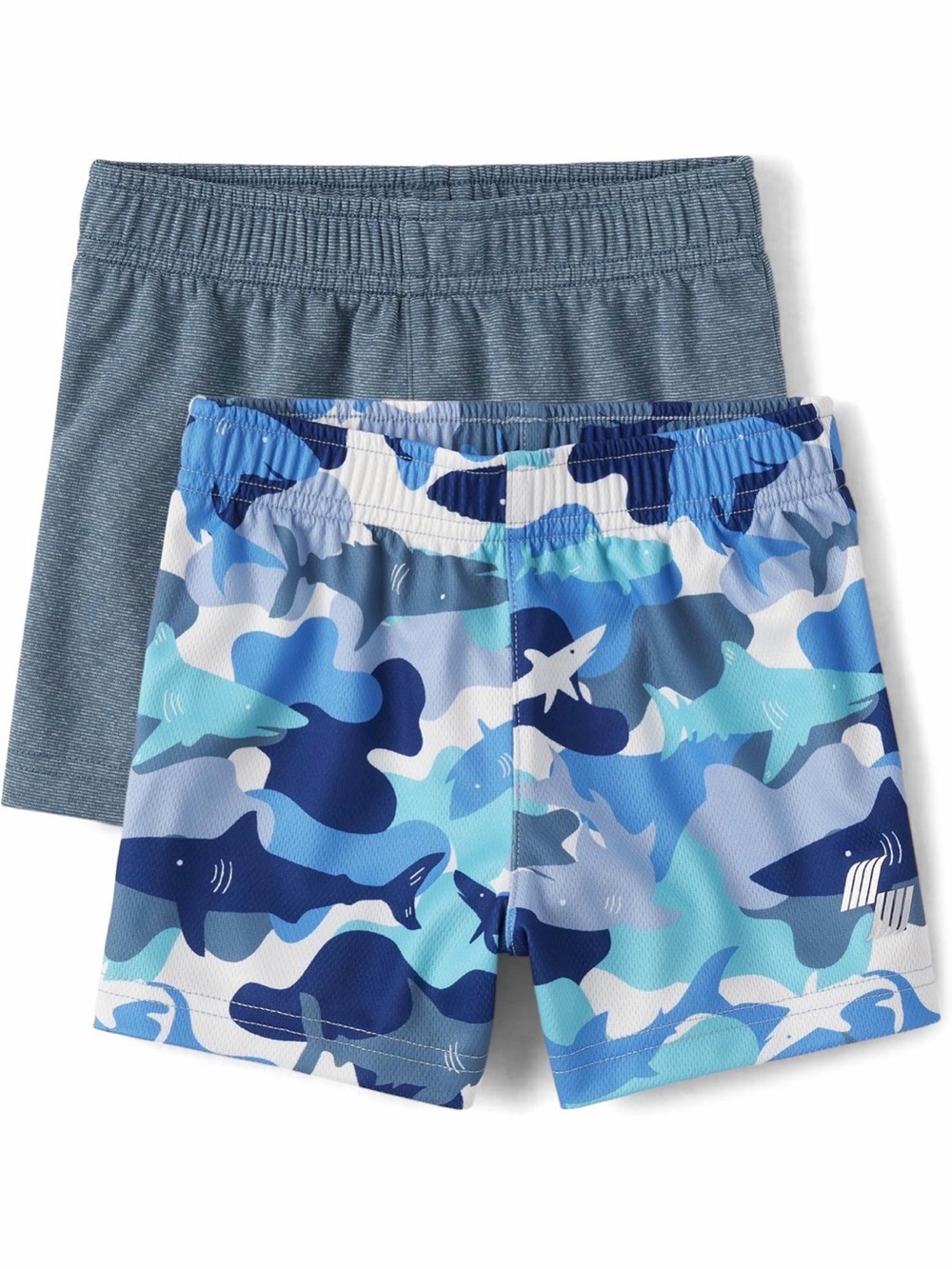 Boys Blue Shark Camo Swim Trunk Set - 2 Pack